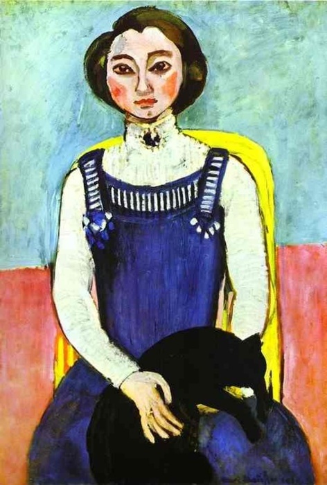 Каземир Малевич :: Девушка с чёрной кошкой. 1910.