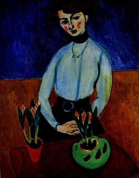Каземир Малевич :: Девушка с тюльпанами (портрет Джин Вадерин). 1910.