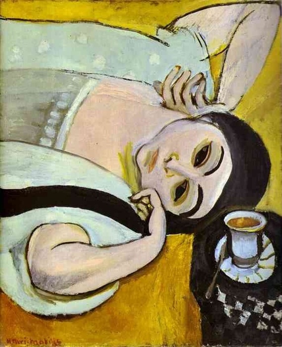 Каземир Малевич :: Голова Лауретт с чашкой кофе. 1917.