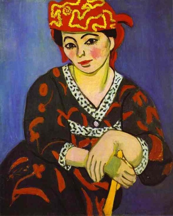Каземир Малевич :: Мадам Матисс в красном платье в полоску. 1907.